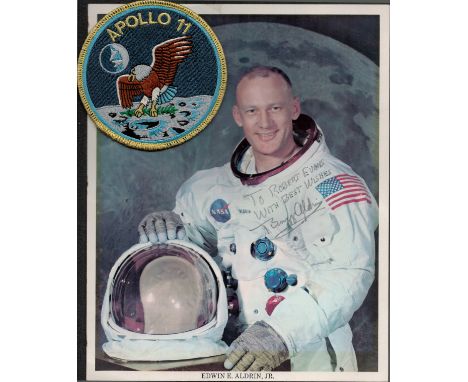NASA Buzz Aldrin signed 10x8 original colour photo dedicated. Buzz Aldrin (born Edwin Eugene Aldrin Jr.; January 20, 1930) is