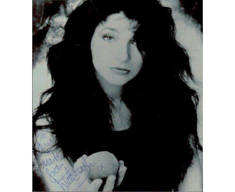 Kate Bush signed 5x4 black and white photo. Catherine Bush CBE (born 30 July 1958) is an English singer, songwriter, record p