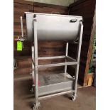 Aprox 18"W x 40"L x 18"H Stainless Steel Holding Tank on Casters, Aprox 13"W x 36"L x 8"H Lower Tank