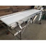 Best CV -7 Stainless Steel White Belt Conveyor, New Belt, Aprox 24"W x 96"L, V115, Speed Control and