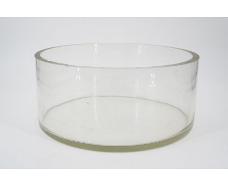 A vintage Moncrieff glass chemistry laboratory bowl, 31 cm diameter, 13 cm high