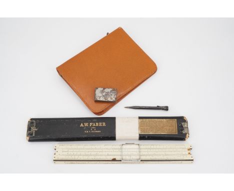 A vintage Equestrian brand pigskin travelling stationary case including key, notepad and perpetual calendar, together with a 