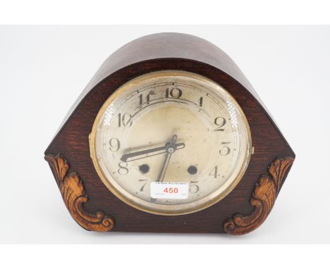  A 1960s oak cased mantle clock.