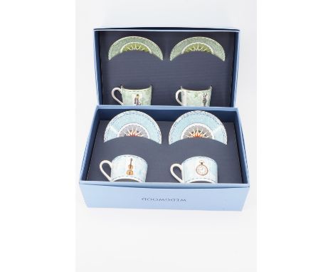 Two cased pairs of cups and saucers from the Wedgwood Millennium collection