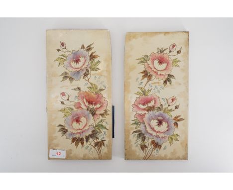 A pair of ceramic hearth tiles.