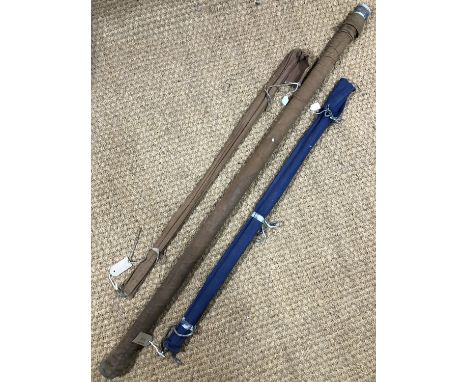 A vintage American Conolan Live Fiber Columbia 505 fishing rod in aluminium rod tube, together with two other un-branded fish