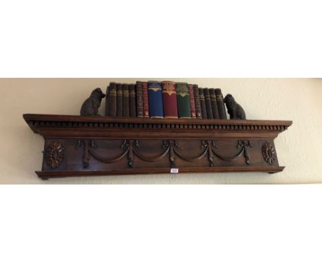 MAHOGANY SHELF BRACKET AND BOOKS