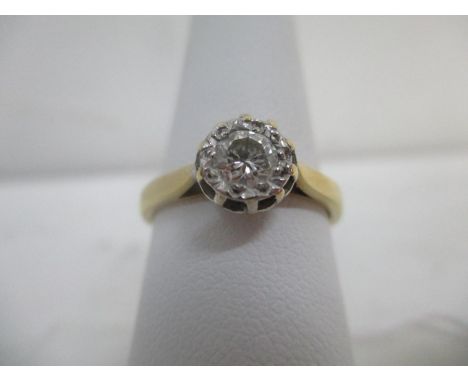 An 18ct gold solitaire illusion set diamond ring, approximately 0.4ct, size P, 3.2g 