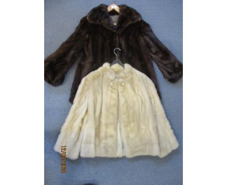 A vintage blond mink jacket, together with a vintage brown musquash jacket 