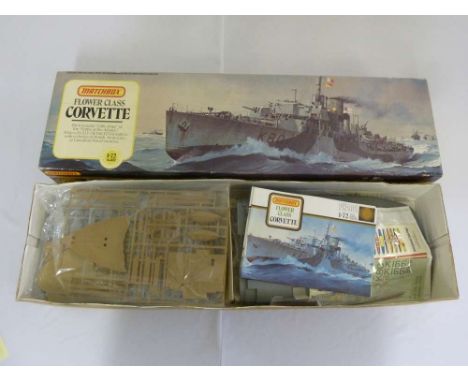 Matchbox 1:72 scale model Flower Class Corvette battleship in original packaging