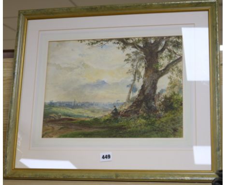 K. F. Fuller (fl. 1928-35)watercolourLandscape with figure and sheep in foregroundsigned27 x 37.5cm