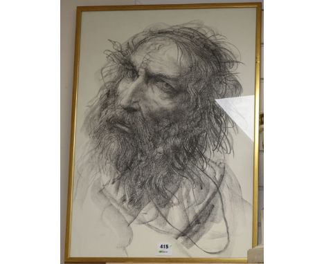 Pietro Annigoni (1910-1988), lithograph, head of a man, number 68 of 99, signed in pencil, 70 x 49cm