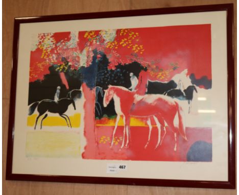 Paul Guiramand (1926-2008), artist proof lithograph, 'Foro Romano', signed in pencil, and another of racehorses 'Cavalieri ne