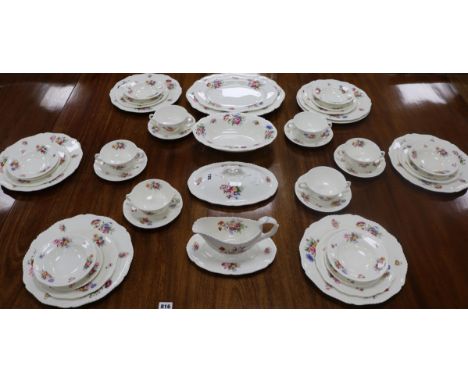 A fourteen piece Royal Worcester Coalport style Louise pattern dinner service