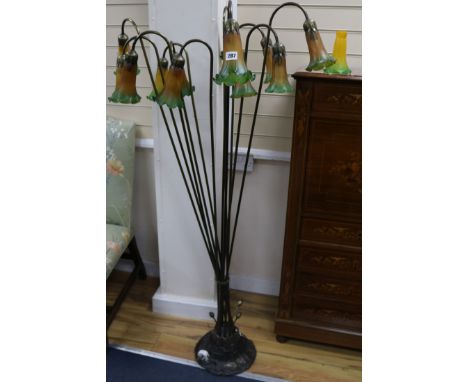 A Tiffany style twelve light lily lamp standardFrom the estate of the late Sheila Farebrother.
