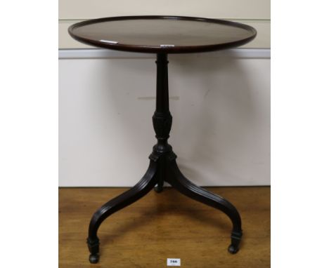 A dish top mahogany tripod table W.51cm