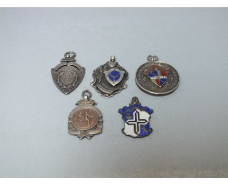 A COLLECTION OF SILVER SPORTING MEDALS, to include a 'Birmingham & District Works Amateur Football Association' medal, and an