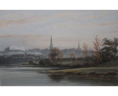 F W SEVILLE (XIX). 'The Severn at Shrewsbury' and 'Shrewsbury from the Pig Trough', signed lower right and dated 1897, waterc