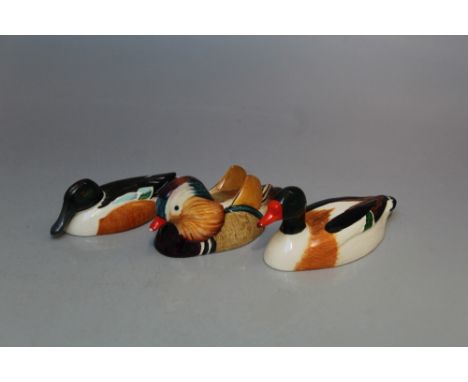 A SET OF THREE BESWICK PETER SCOTT WILDFOWL, comprising Mandarin Duck - model 1519, Shoveler - model 1528, Shelduck - model 1