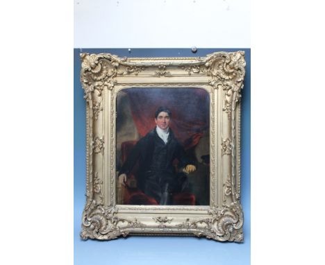 ATTRIBUTED TO GEORGE CHINNERY (1774-1852). Portrait of a gentleman, oil on panel, gilt framed, 43 x 34 cm