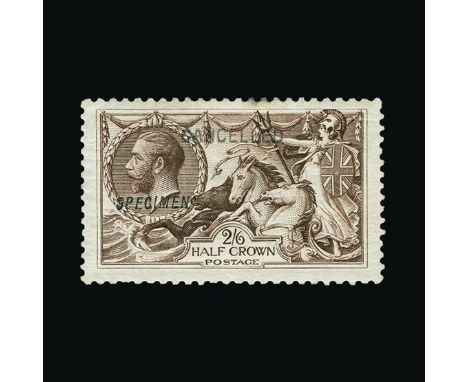 Bradbury Wilkinson Collection : GREAT BRITAIN: 1918-19 Seahorse 2s.6d with 'SPECIMEN' type 23 and 'CANCELLED' type 24 overpri