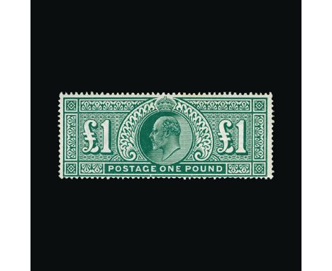Great Britain - KEVII : (SG 320) 1911-13 Somerset House £1 deep green, centred to bottom, a few light gum wrinkles, fresh, fi