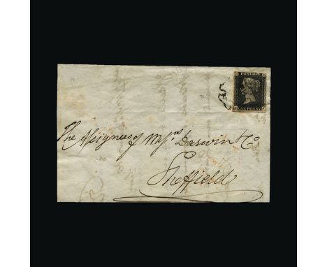 Great Britain - Covers - QV : (SG 3) 1840 1d grey-black, plate 11, PJ, 3½ (possibly just 4?) margins, tied to 1841 part EL to