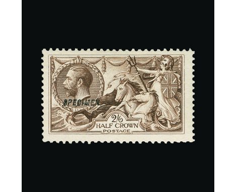 Bradbury Wilkinson Collection : GREAT BRITAIN: 1918-19 Seahorse 2s.6d 'SPECIMEN' type 23 overprint, very fine mint, with Roya