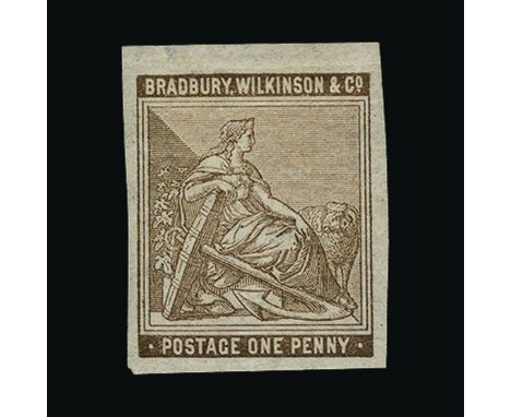 Bradbury Wilkinson Collection : DUMMY STAMPS: 1879 CAPE OF GOOD HOPE ONE PENNY ESSAY in brown, imperf on gummed paper. (image