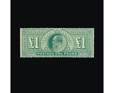 Great Britain - KEVII : (SG 266) 1902-10 DLR £1 dull blue-green, light gum toning, possible trace of faint hinge mark, l.m.m.