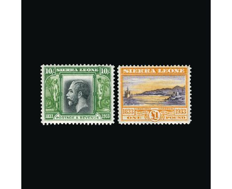 Bradbury Wilkinson Collection : (SG 168-180) SIERRA LEONE: 1933 Abolition of Slavery set, very fine lightly hinged mint. (13)