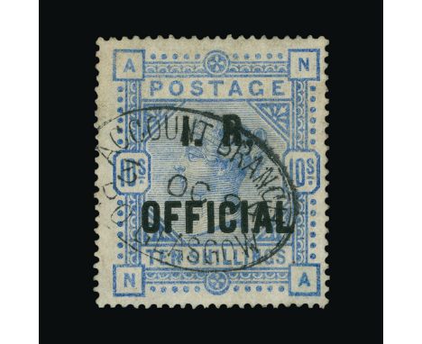 Great Britain - Officials : (SG O10) 1884-88 INLAND REVENUE 10s ultramarine, NA, centred to right, light oval ACCOUNT BRANCH/