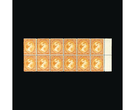 Bradbury Wilkinson Collection : FALKLAND ISLANDS: 1891-1902 6d orange-yellow, watermark reversed, a rare right marginal horiz