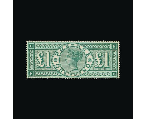 Great Britain - QV (surface printed) : (SG 212) 1891 £1 green, NC, couple of light gum creases, small patch without gum at ed