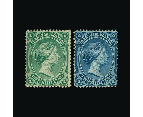 Bradbury Wilkinson Collection : TRANSVAAL: 1878-80 Queen's head mint range, with the set to 2s (6d corner example imperforate