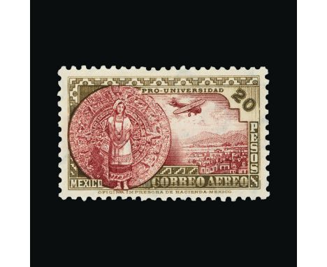 Mexico : (SG 533-560) 1934 National University Fund Airmail Set of 8 values (Scott C54-61) 20c-20P very fine mint original gu