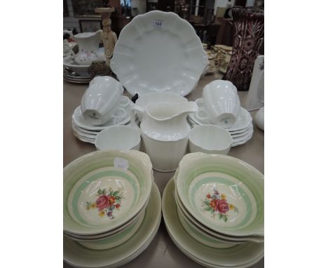 A Royal Crown Derby part tea service and Grays Pottery Sunbuff dishes