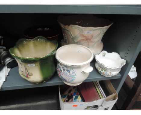 Five ceramic planters 
