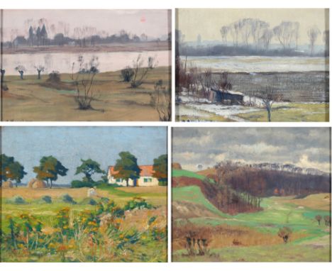 Alfred RASENBERGER (1885-1949) 4 Landschaften,Öl/Leinwand, 4 Landschaftsmotive, jeweils signiert A. Rasenberger, deutscher Ma