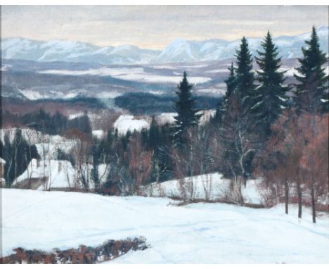 Alfred RASENBERGER (1885-1949) Winter im Ebenhausen bei München,Öl/Leinwand, u. rechts signiert A. Rasenberger, deutscher Mal
