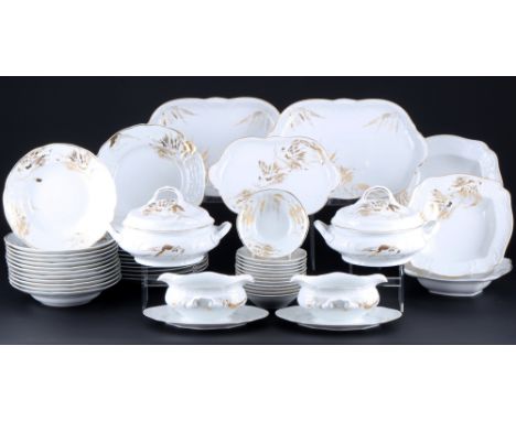 Rosenthal Sanssouci Midas Speiseservice für 12 Personen - Giani CINTI,47-teiliges Porzellan, schwarz-goldene Firmenmarke, For