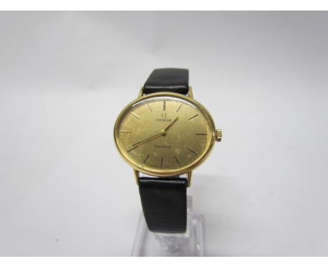 An Omega Geneve oval face manual wind wristwatch, 