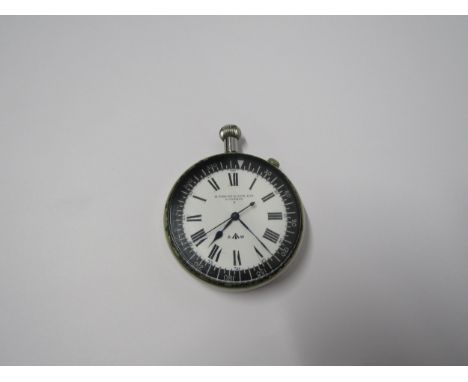 H GOLAY &amp; SON LTD. LONDON naval stopwatch, white dial with Roman numerals, outer seconds track and raised degrees chapter