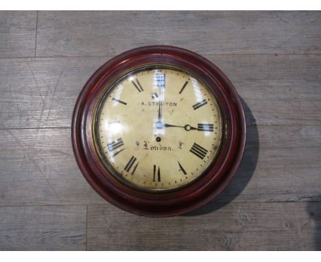 An A.Straiton, Knight Rider Street, London, 10 inch dial clock with fusee movement, 37.5 cm diameter case, with pendulum 