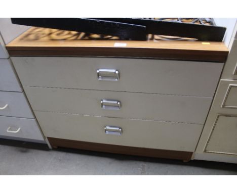 A modern white bedroom chest fitted three drawers
