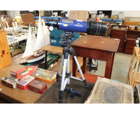 A telescope on tripod 