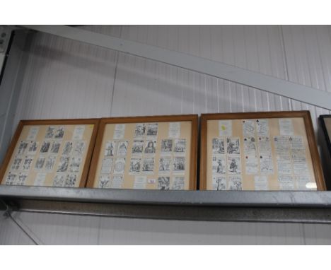 Three framed and glazed collections of playing card prints