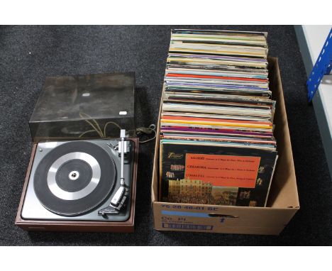 A box of lps - Classical etc together with a Garrard turntable