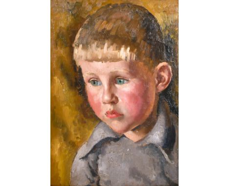 Alfred Neville Lewis (1895-1972) South African, A head and shoulders portrait of a child, oil on panel, signed, 13.25" x 9".