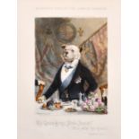 After Walter James Allen, Two prints of McQueen's dogs at the Jubilee banquet, each 16" x 9".
